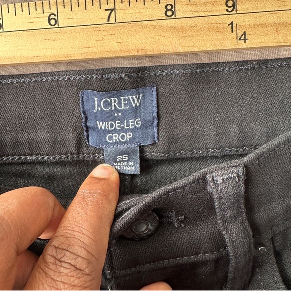 J. Crew Black Wide-Leg Crop Jeans 25 - Picture 7 of 10